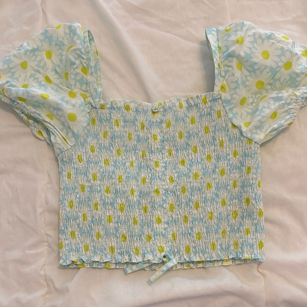 Zara Kids Blue and Yellow Floral Blouse